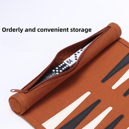 Travel Backgammon Set - Roll-up Leather Backgammon Board 1867679367257-1