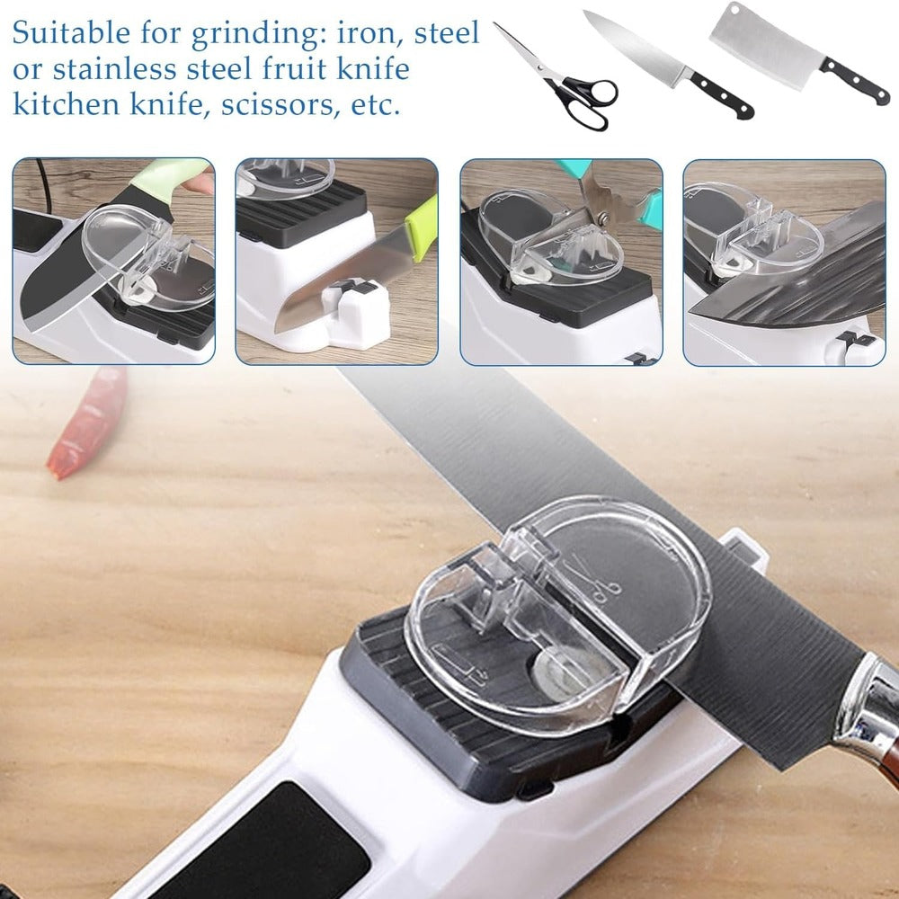 Electric Knife Sharpener - Double-Sided - 5-Second USB Rechargeable Blade Restorer 15146752901446-1