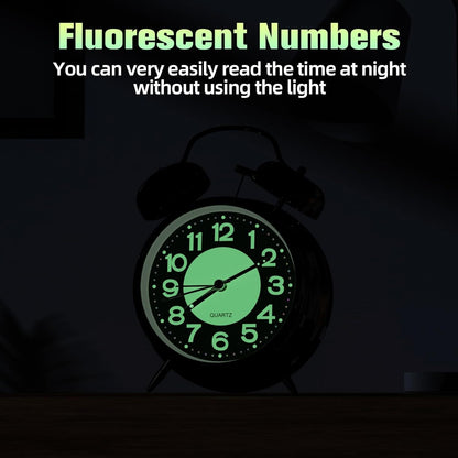 Extra Loud Retro Double Bell Alarm Clock For Heavy Sleepers