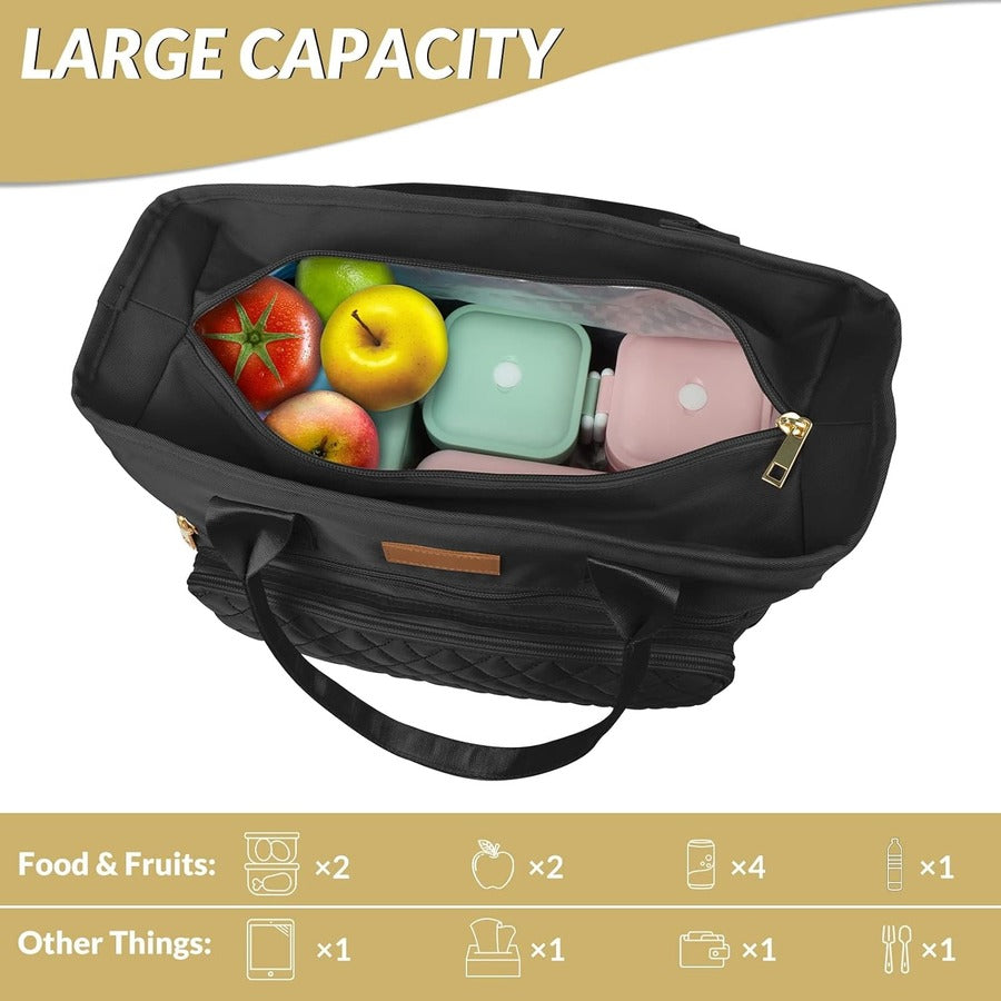 Chic Large-Capacity Lunch Tote Bag – Insulated & Waterproof for Work, Travel, Picnics & Mommy Essentials 8482630205638-1
