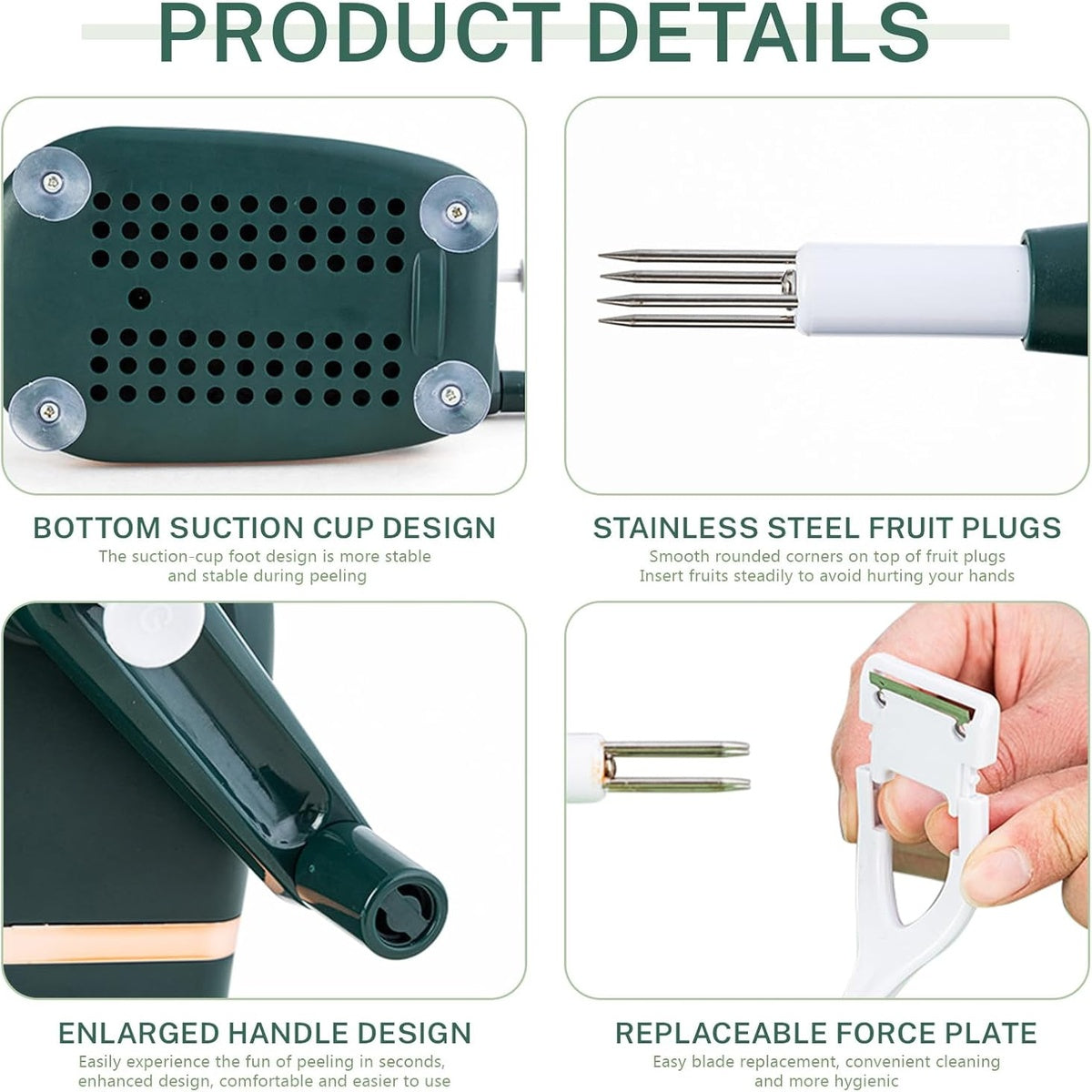 Fast Automatic Fruit Apple Peeler Thin Peel Suction Base