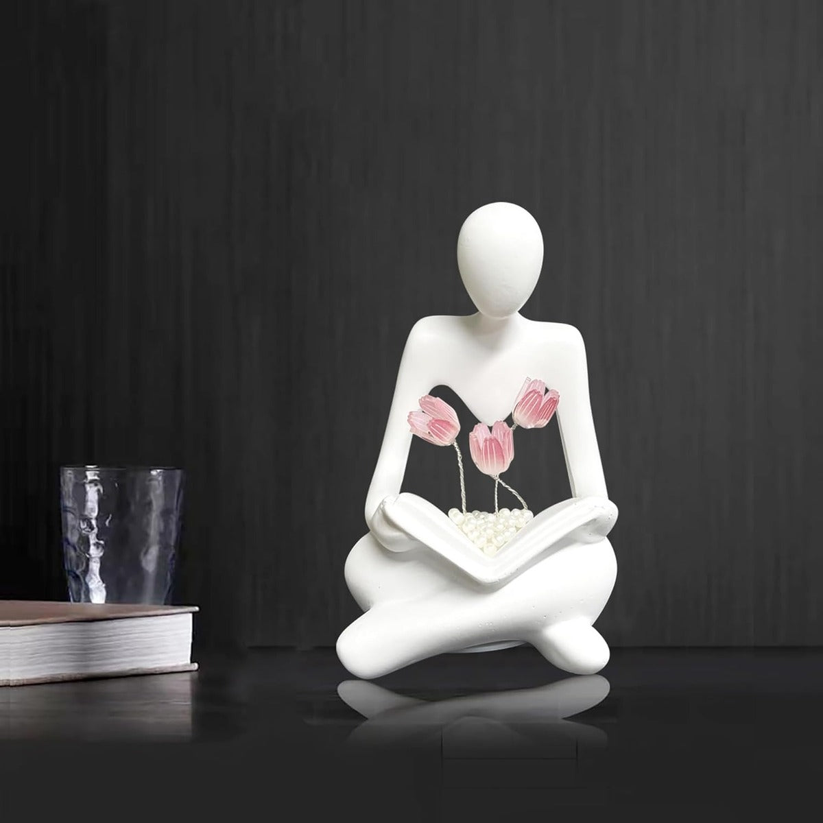 Abstract Tulip Resin Night Light Sculpture for Desk and Bedside Decor 10198665167187-1