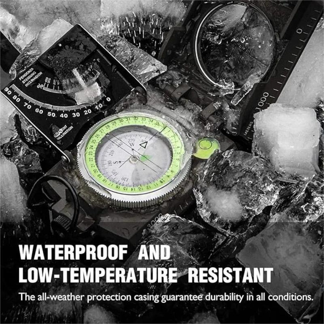Military Compass | Waterproof Aluminum Alloy | Clinometer & Sighting Lens | Survival, Camping & Hiking 15146751164742-1