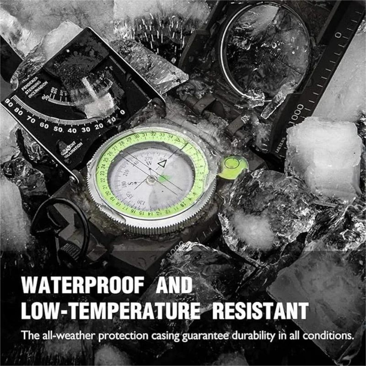 Military Compass | Waterproof Aluminum Alloy | Clinometer & Sighting Lens | Survival, Camping & Hiking 15146751164742-1