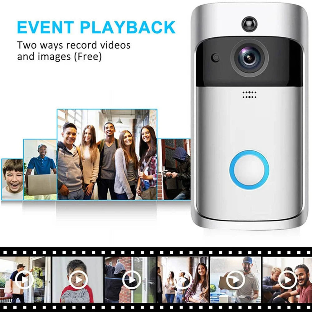 Wireless HD WiFi Video V5 Doorbell - 720P Night Vision, Two-Way Intercom & Motion Alerts for Home Security 9957152129345-1