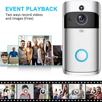 Wireless HD WiFi Video V5 Doorbell - 720P Night Vision, Two-Way Intercom & Motion Alerts for Home Security 9957152129345-1
