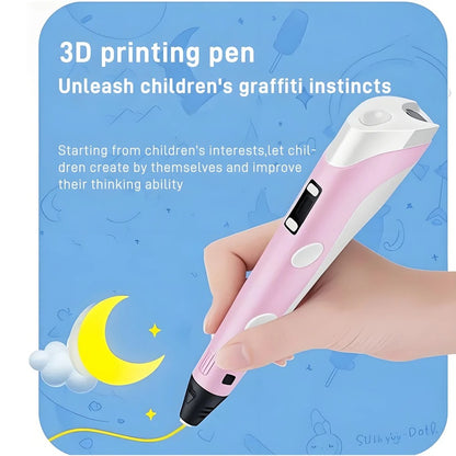 Creative 3D Printing Pen Set with 9 Meter Colorful Filament Bundle 7877390237939-2