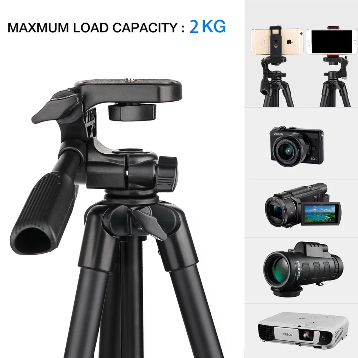 Extendable Phone Tripod with Bluetooth Remote - Versatile Selfie Stick & Stand 9726133436737-1