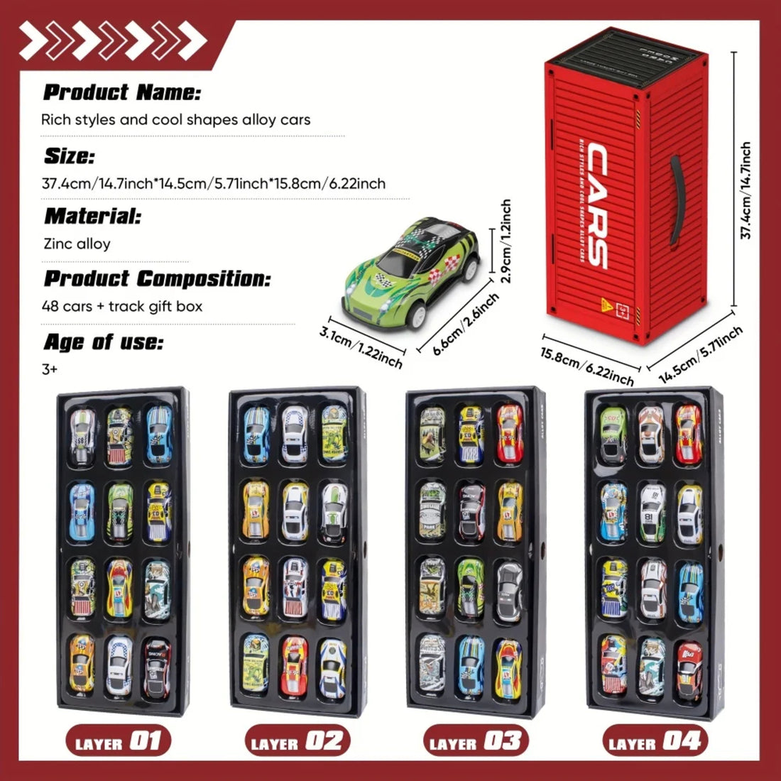 Speed Wheels - Super Fast & Tough - 48 Racing Cars (4+) BBO-016614