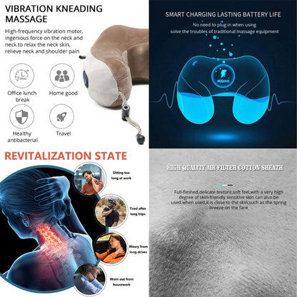 Massaging Neck Pillow - Pillow Portable Heated Massage Ideal for Travel, Relaxation and Office, U Shaped Pillow For Shoulder, Cervical Pain Relief 7983093252294-2