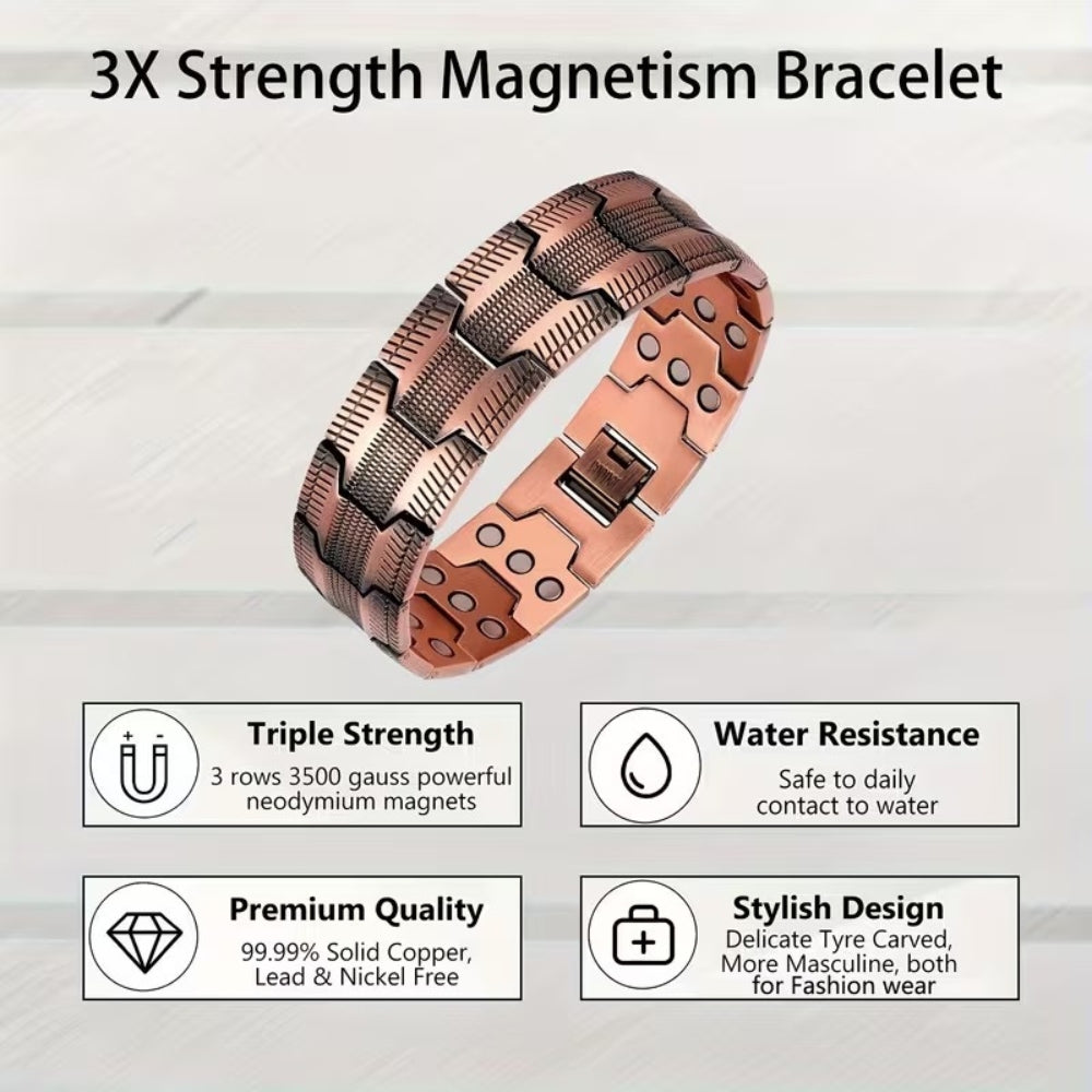 Pure Copper Magnetic Therapy Bracelet For Men'S Health 12044082315582-1