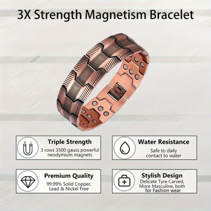 Pure Copper Magnetic Therapy Bracelet For Men'S Health 12044082315582-1