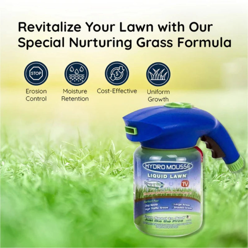 Liquid Lawn Hydro Mousse Spray On Grass Seed - Easy Application for Patchy Lawns & High-Traffic Areas 9945609666881-2