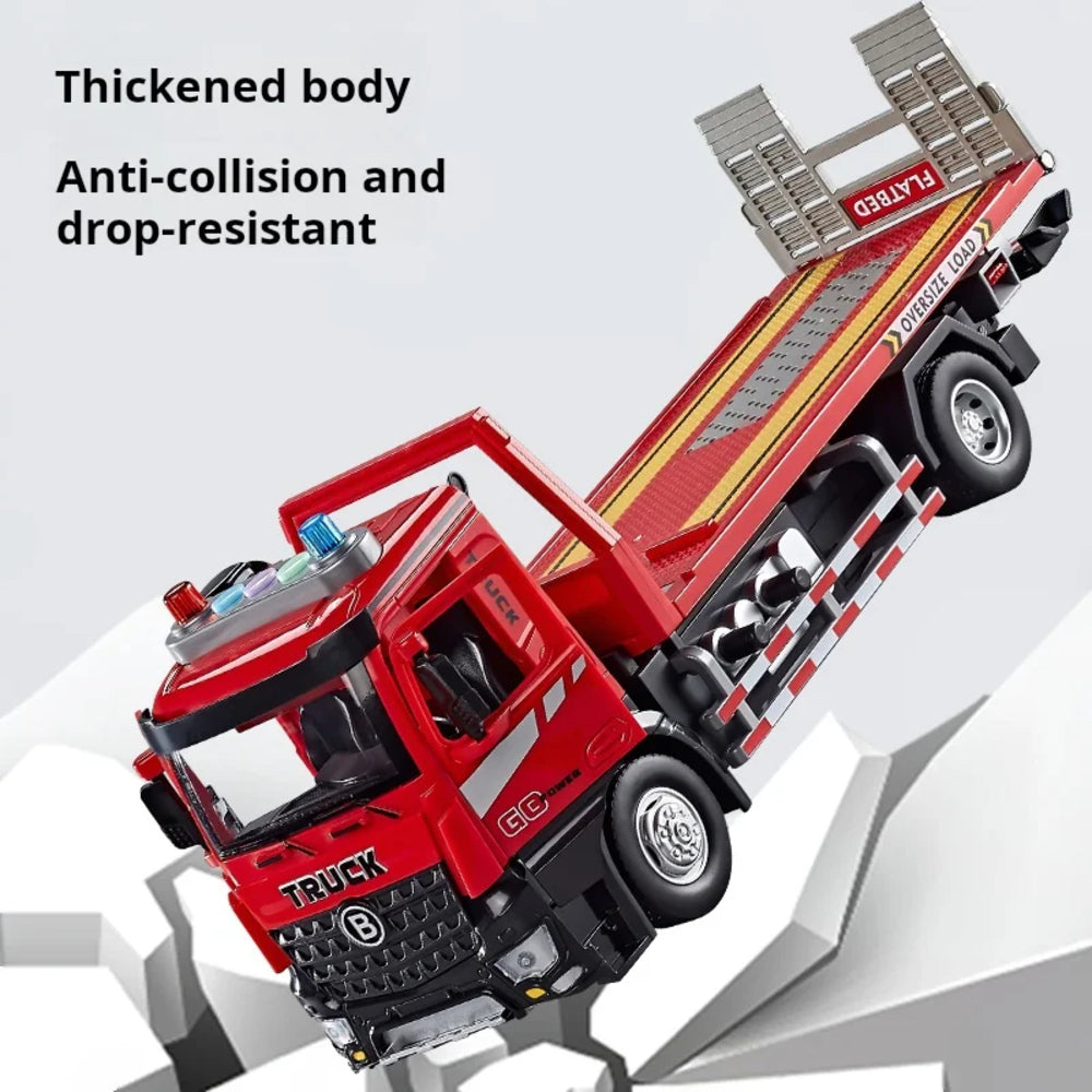 Kids Realistic Die-Cast Metal Tow Truck, Lights And Sounds