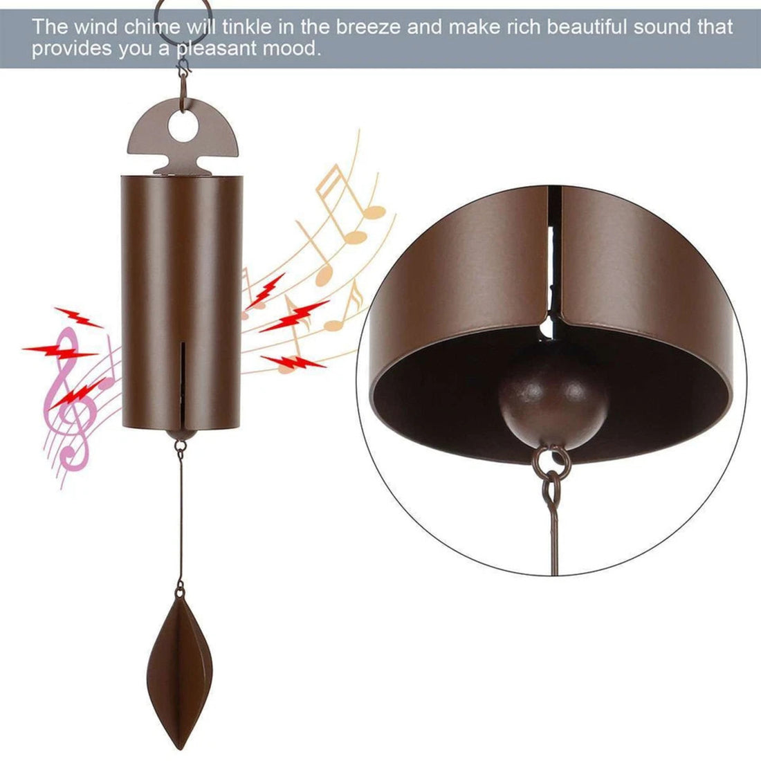 Deep Resonance Serenity Bell - Outdoor Musical Wind Chime and Home Decor (6x6x48CM) 7834118750406-1