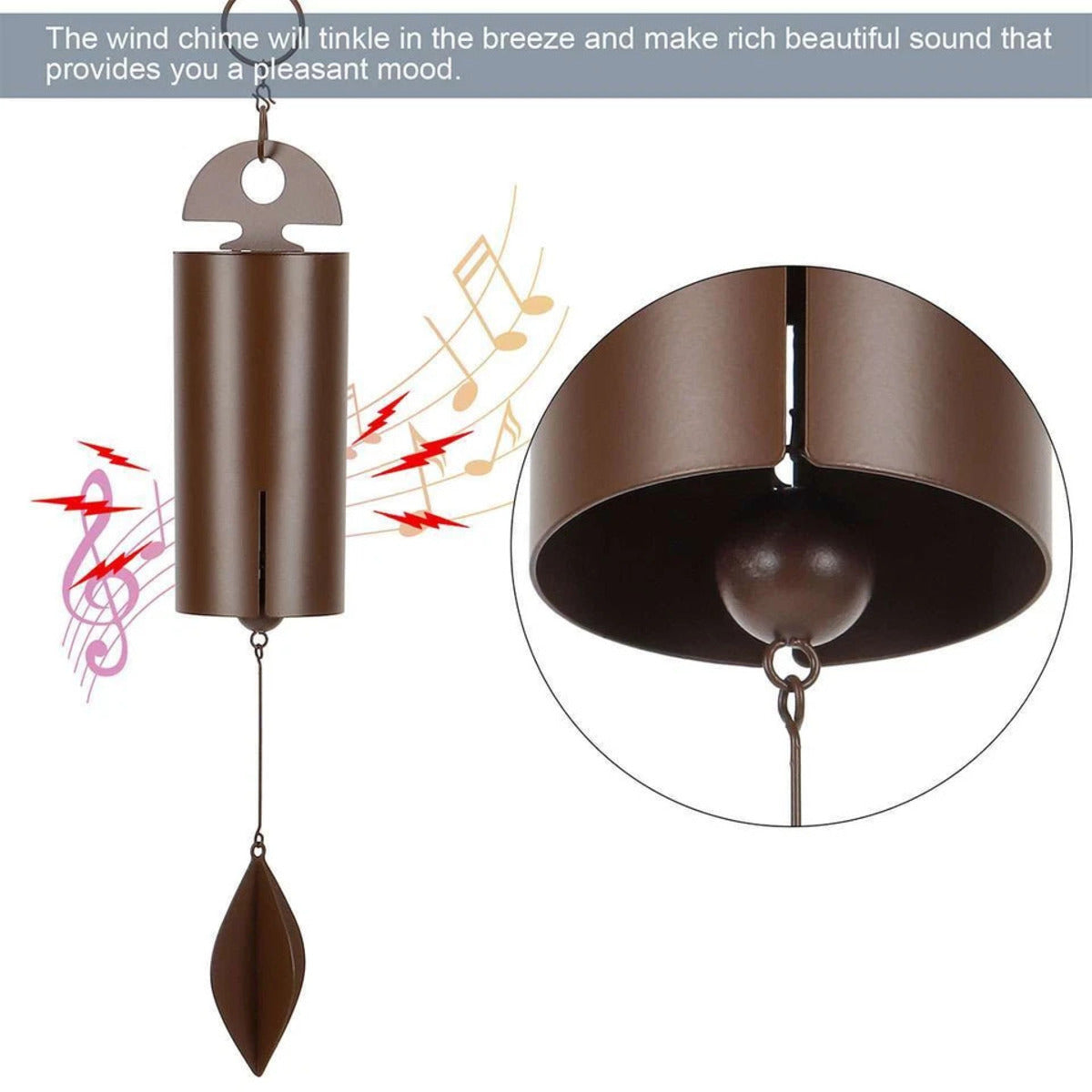 Deep Resonance Serenity Bell - Outdoor Musical Wind Chime and Home Decor (6x6x48CM) 7834118750406-1