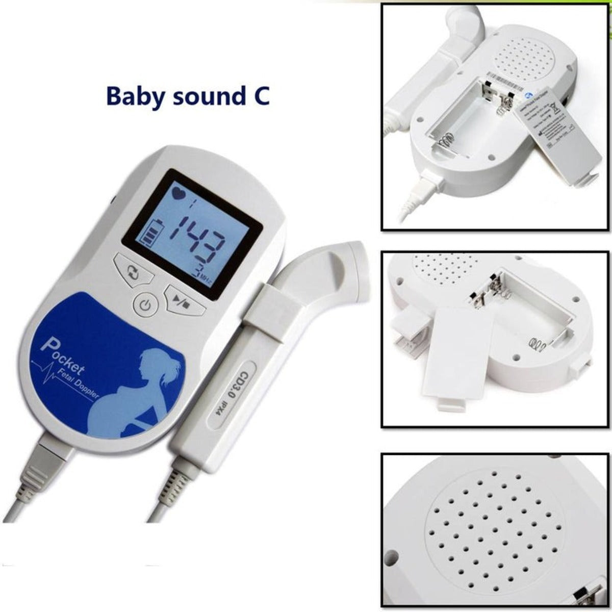 Fetal Heartbeat Doppler - Heart Beat Monitor Backlight LCD 7771327037638-1