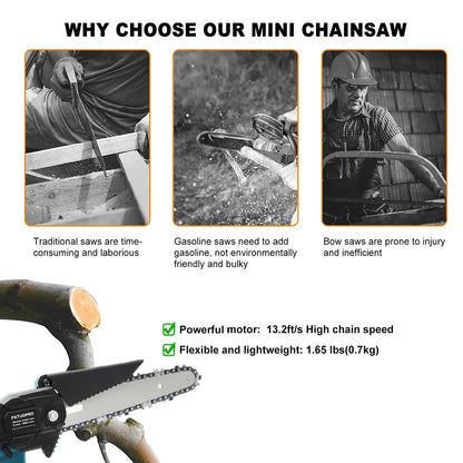 Cordless Electric Chainsaw - Lightweight, Ergonomic Design & Ideal for Effortless Pruning and Trimming 9952493404481-1