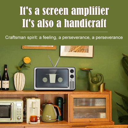 Retro Tv Phone Holder & Bluetooth Speaker 91410389-brown