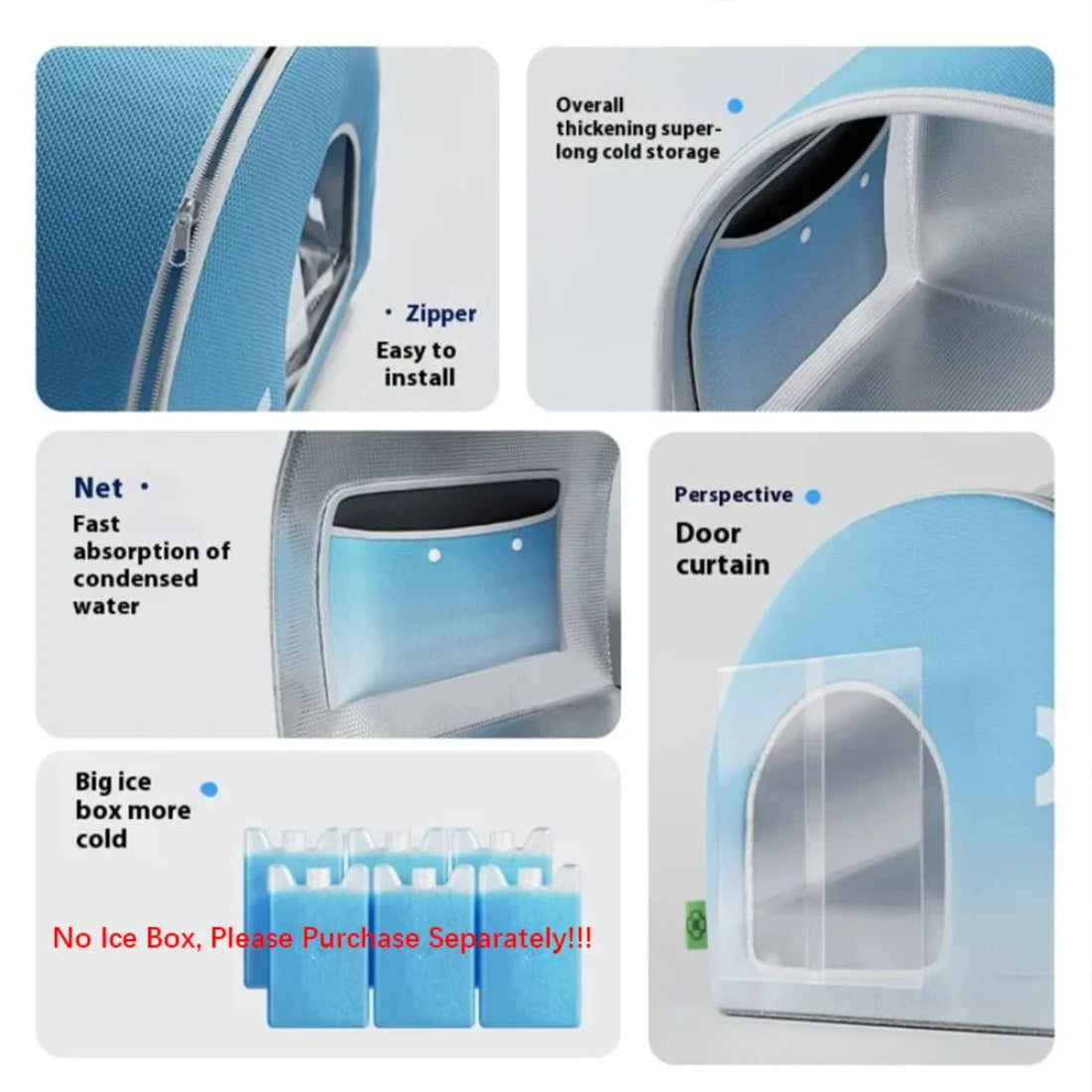 Portable Air-Conditioned Pet House With Ventilation For Cooling Comfort Indoors Or Outdoors (38 x 44 x 38cm) 10016156483885-1