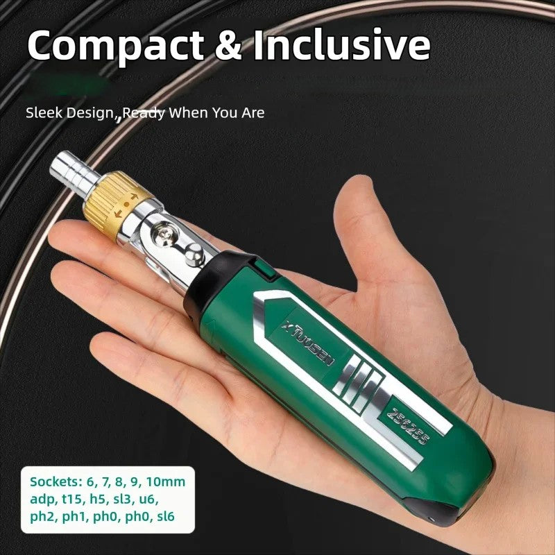 Adjustable 14-In-1 Ratchet Screwdriver, 180° Rotating Head, Built-In Bit Storage 10122126786861-1