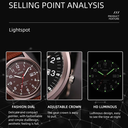 Luminous Military Wristwatch with Tactical Features - Waterproof, Shock Resistant 9902979318081-1