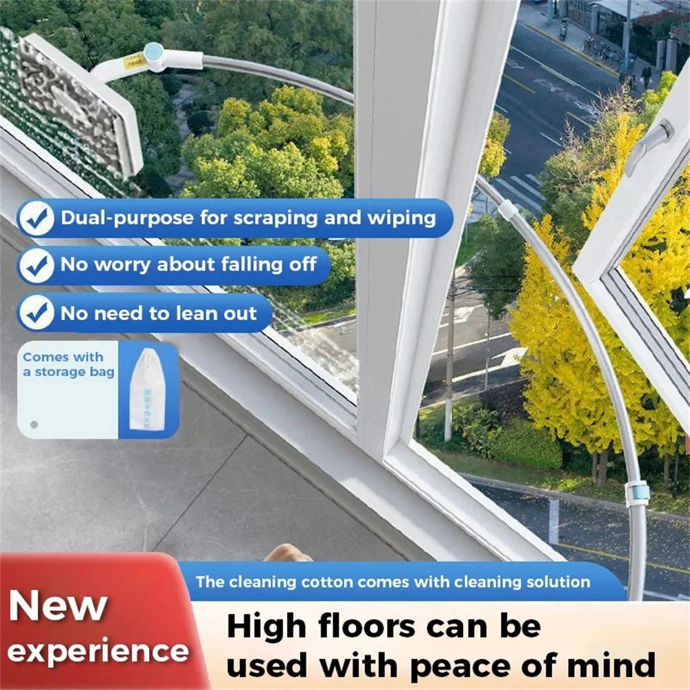 Extendable Window Cleaner With Durable Sponge Head 11690571596044-1
