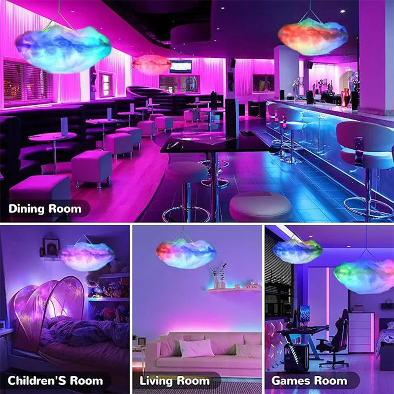 Music Reactive Rgb Led Cloud Pendant Light With Remote Control 8746240475470-1