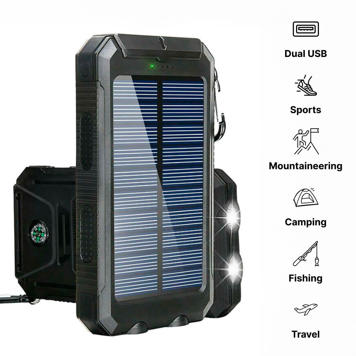 Solar Power Bank 200000Mah - Waterproof External Charger