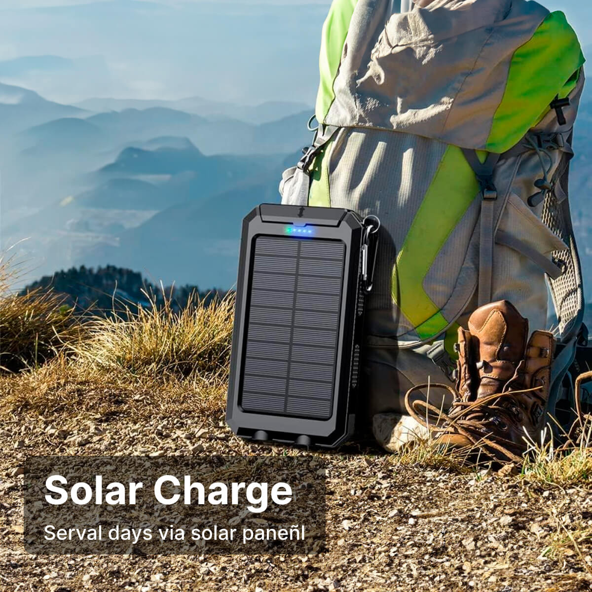 Solar Power Bank 200000Mah - Waterproof External Charger