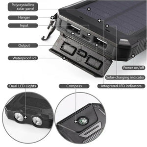 Solar Power Bank 200000Mah - Waterproof External Charger