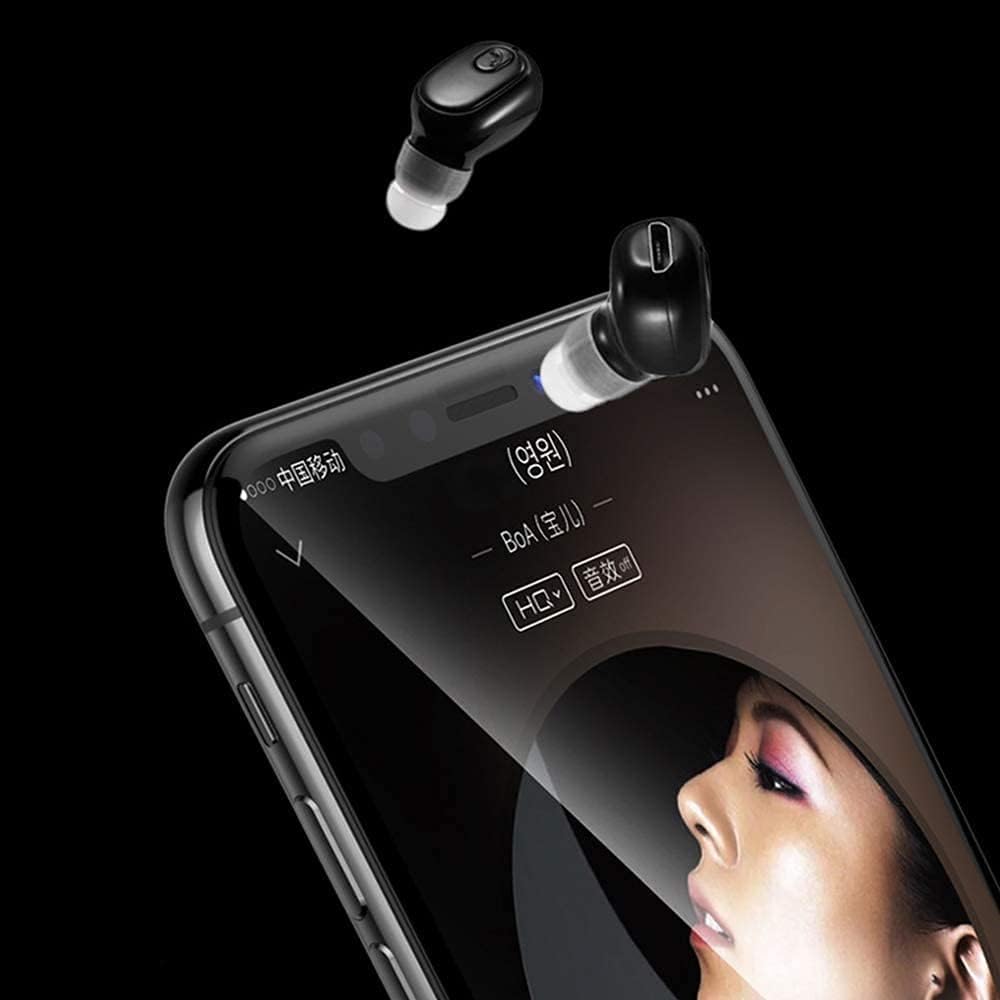 Single Ear Wireless Earbuds Bluetooth Headset In-Ear Mini Invisible Headphone Business Earphone 12 Hours Super Long Battery Life Suitable For Sports Workout/Home/Office/Sleep (Black)