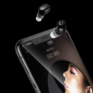 Single Ear Wireless Earbuds Bluetooth Headset In-Ear Mini Invisible Headphone Business Earphone 12 Hours Super Long Battery Life Suitable For Sports Workout/Home/Office/Sleep (Black)