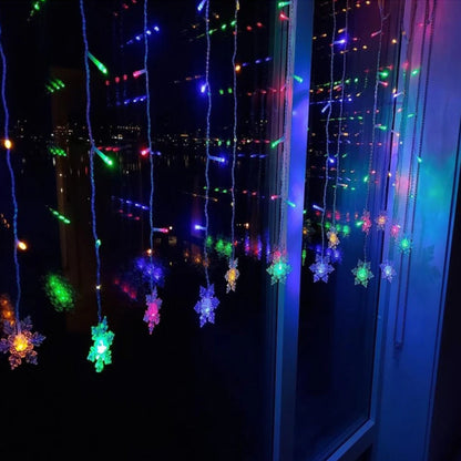 LED Snowflake Curtain Light For Holiday Home Party Window Decoration 6849907163236-1