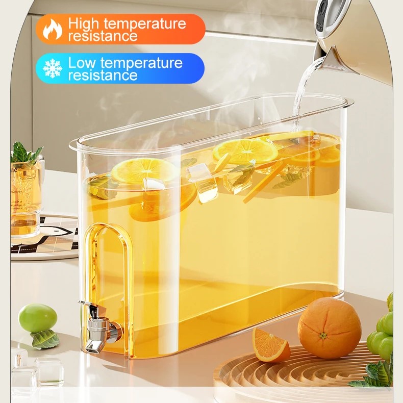 Refrigerator Cold Water Dispenser - 4L Fruit Tea Jug with Tap for Home Beverages V888-ELOSUNG11991