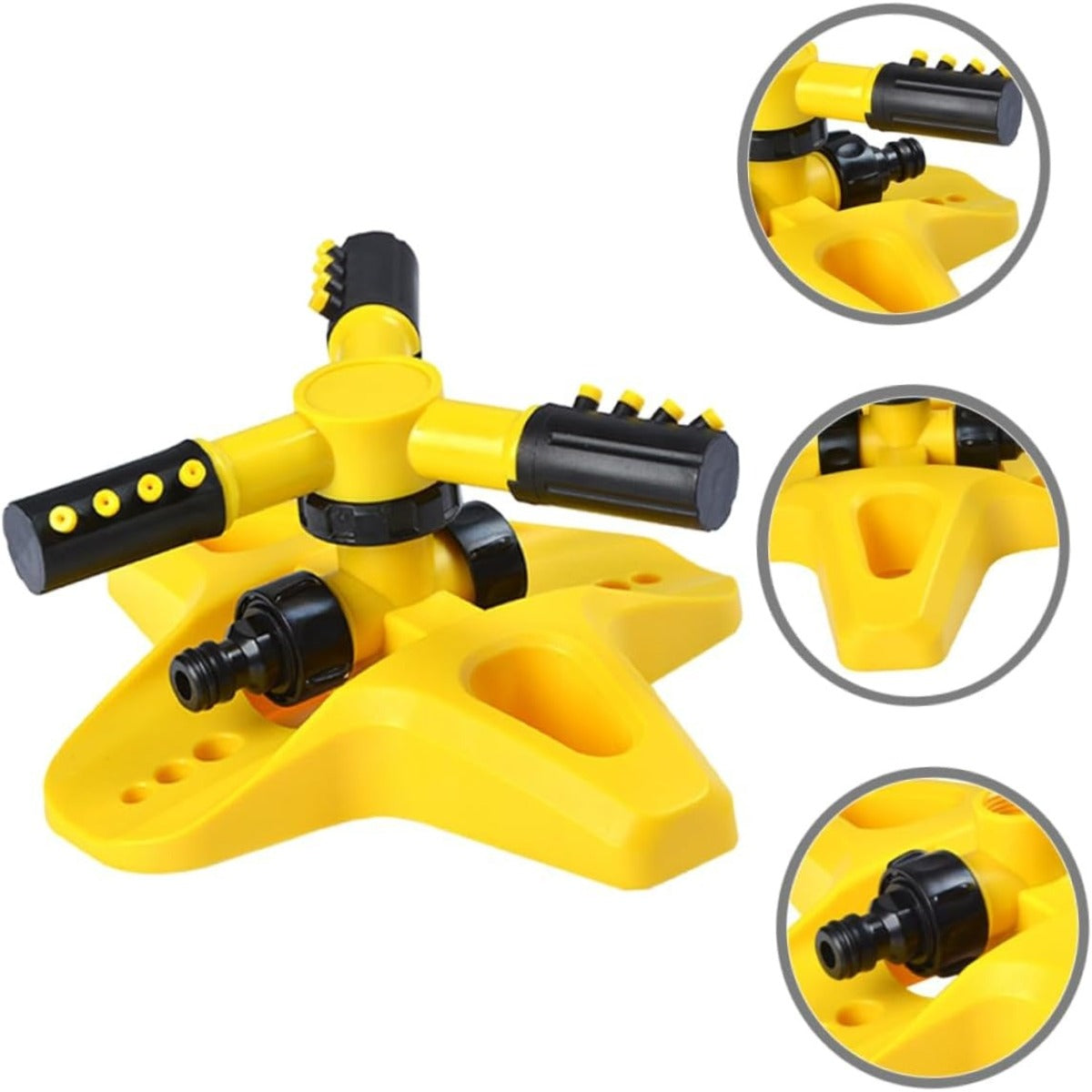 3-Arm Adjustable 360 Rotating Lawn Sprinkler for Gardens -AutoRotating Sprinkler System