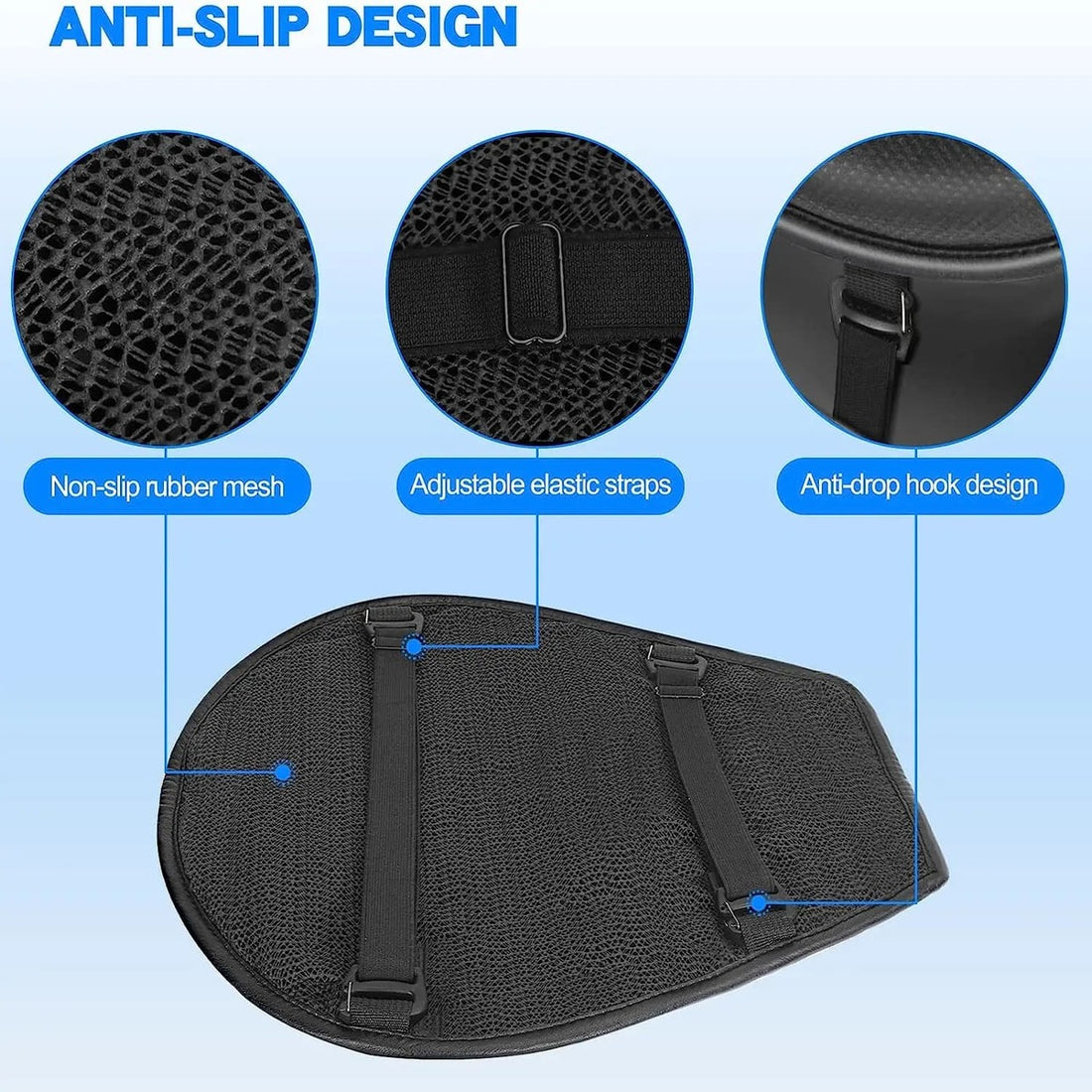 Moto 3D Honeycomb Shock Cushion - Advanced Shock Relief Seat Cushion 8144628580550-1