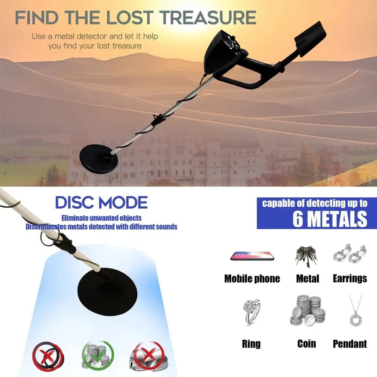 Professional Underground Metal Detector - Accuracy for Gold Detecting & Treasure Hunting 9749348417857-1