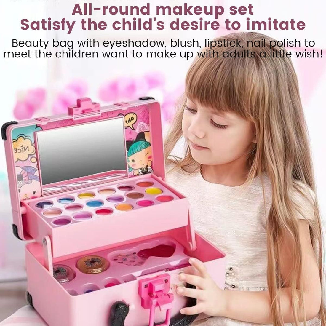 Glamour Beauty Kit - Washable Make-Up Kit For Children With Bag 10206867030280-1