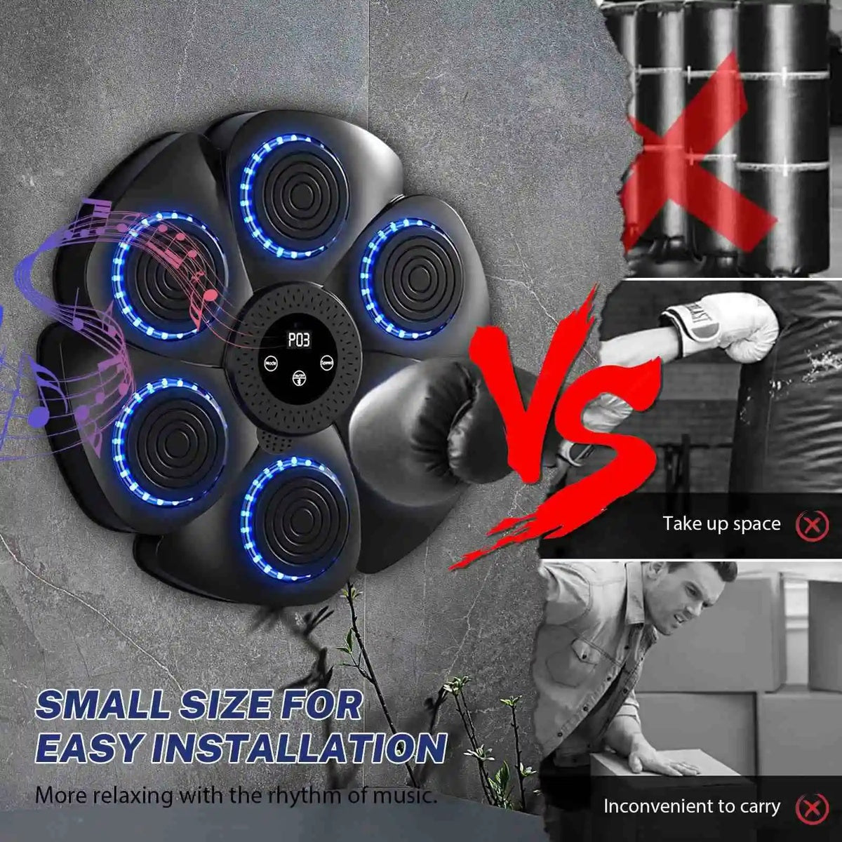 Music Boxing Pad with Targeting Features – Ultimate Punch Machine for Boxing Fitness 9840490152257-1