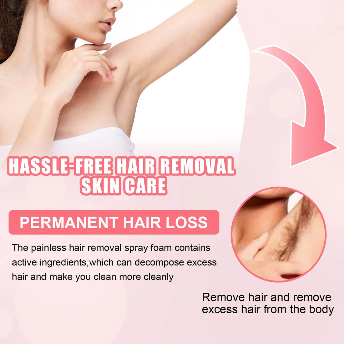 Natural Permanent Hair Removal Spray Gentle Smooth Skin Formula (100ml) 7580712861939-1