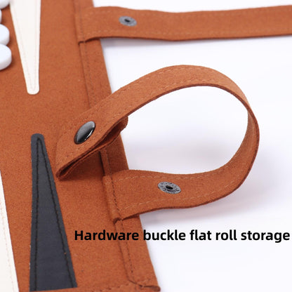 Travel Backgammon Set - Roll-up Leather Backgammon Board 1867679367257-1