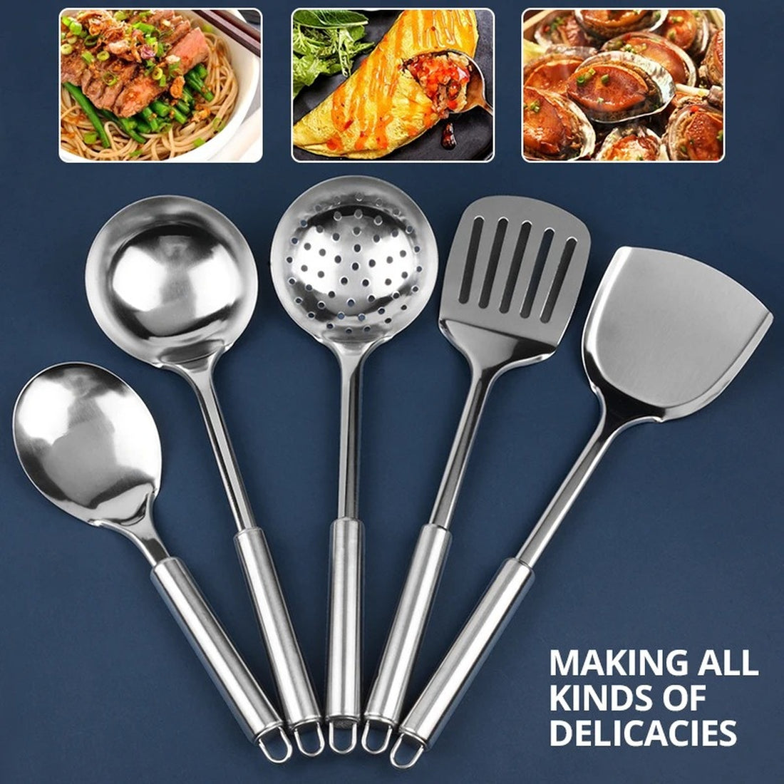 Premium Stainless Steel Cooking Utensils | 5pcs Set 9709977436446-1