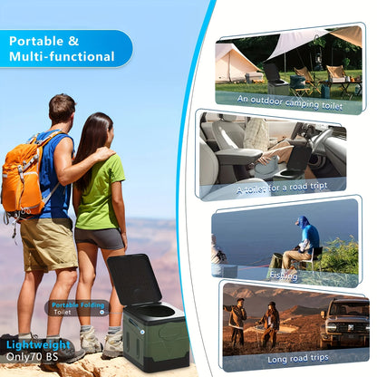 Portable Folding Toilet - Lightweight Outdoor Potty Multifunctional Mobile Toilet for Adults 8027307049158-1