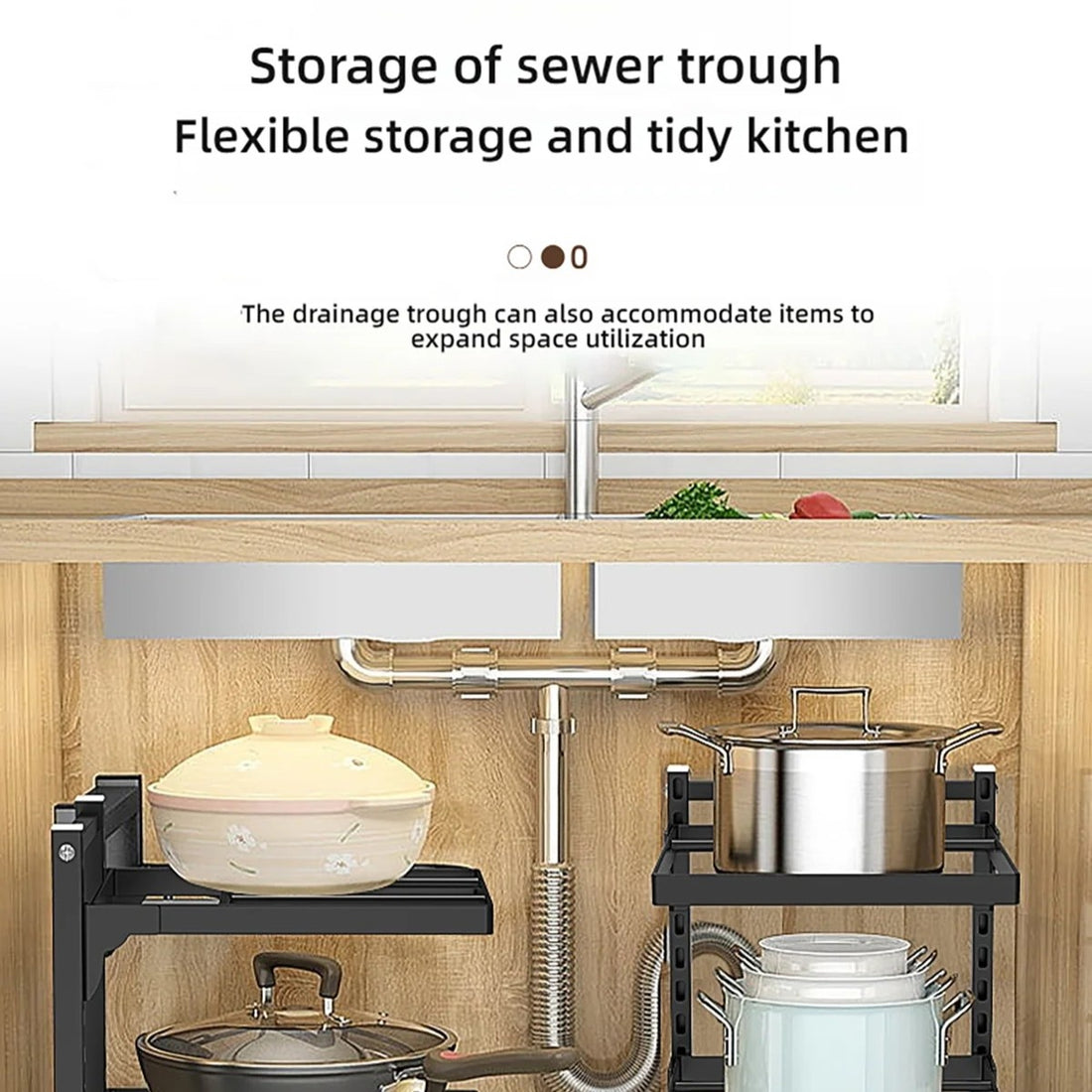 Adjustable Heavy Duty Kitchen Pot Pan Lid Organizer Rack 8571511439671-1
