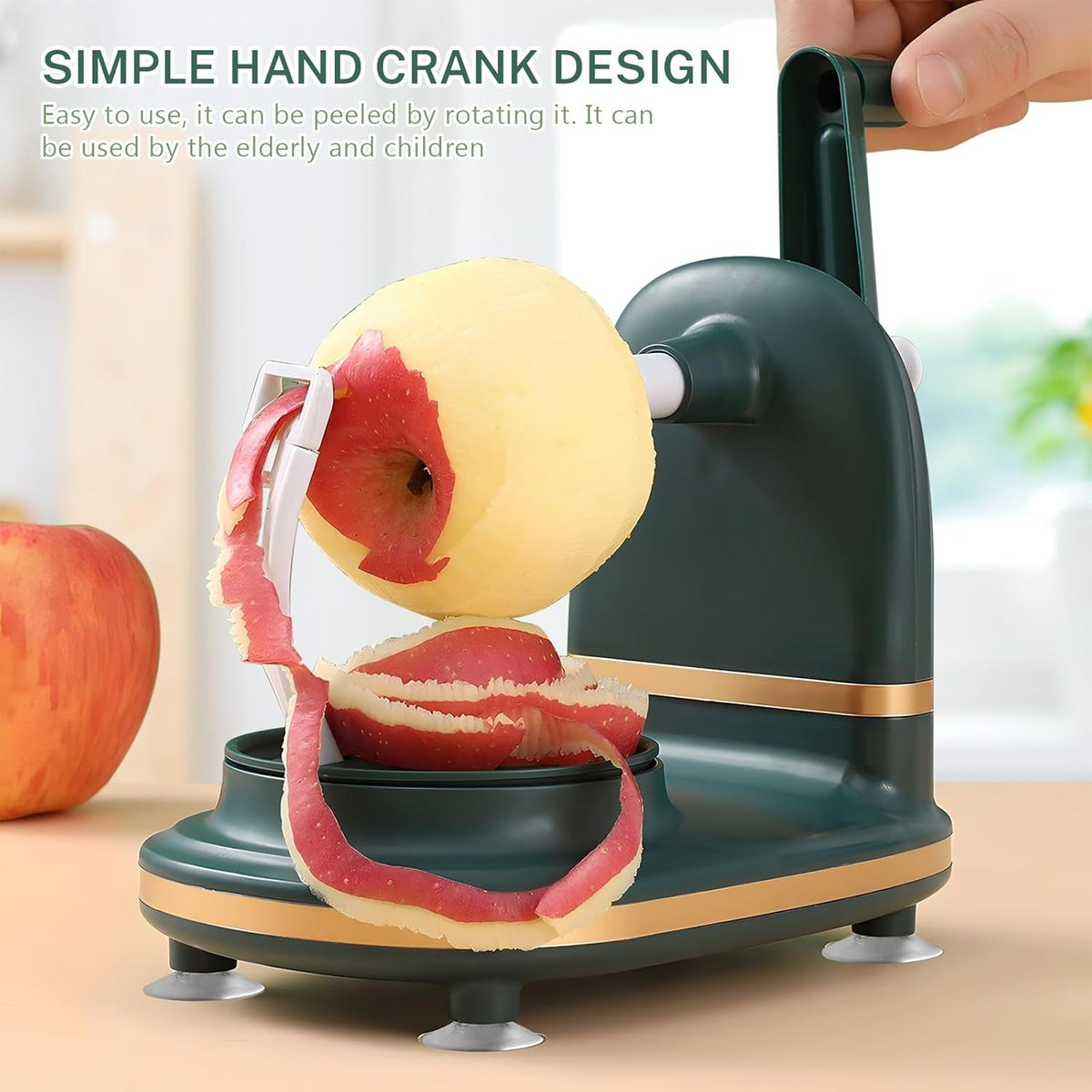 Fast Automatic Fruit Apple Peeler Thin Peel Suction Base
