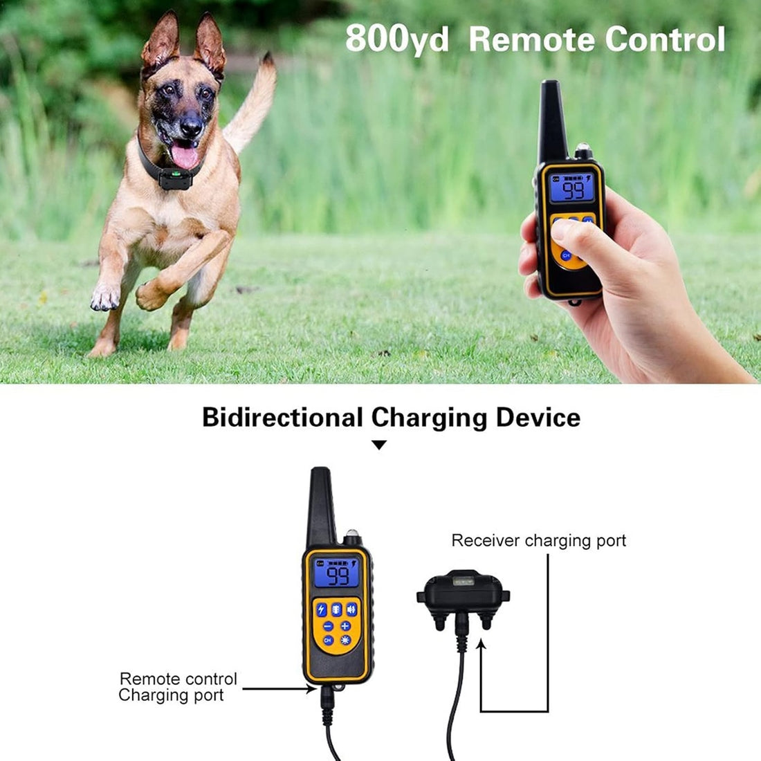 800M Rechargeable Electric Dog Training Collar - Waterproof, Remote Control & Ideal for Effective Dog Training 9975745872193-1