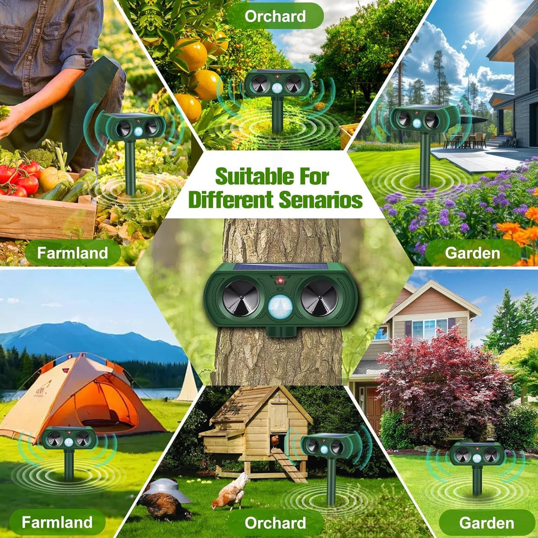 Ultrasonic Deer Repellent – Humane Pest & Animal Deterrent for Gardens SH1751817214987860919