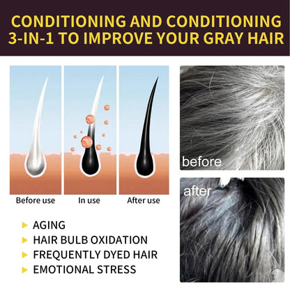 500ml Hair Dye for Dark Hair - Covers Gray, Easy, Nourishing, Long-Lasting 1005008209691281-Black