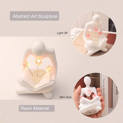 Abstract Tulip Resin Night Light Sculpture for Desk and Bedside Decor 10198665167187-1